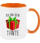 Kindertasse Tasse, Ich bin dein Geschenk Tante Weihnachten Geburtstag, Tasse Kaffee Tee, orange