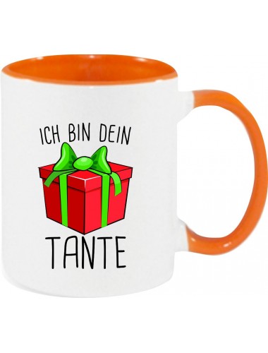 Kindertasse Tasse, Ich bin dein Geschenk Tante Weihnachten Geburtstag, Tasse Kaffee Tee, orange