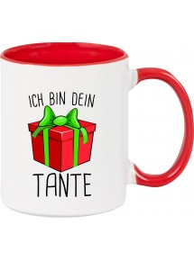 Kindertasse Tasse, Ich bin dein Geschenk Tante Weihnachten Geburtstag, Tasse Kaffee Tee, rot