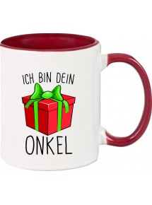 Kindertasse Tasse, Ich bin dein Geschenk Onkel Weihnachten Geburtstag, Tasse Kaffee Tee, burgundy