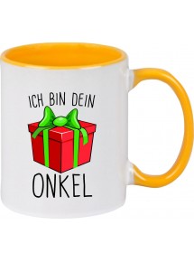 Kindertasse Tasse, Ich bin dein Geschenk Onkel Weihnachten Geburtstag, Tasse Kaffee Tee, gelb