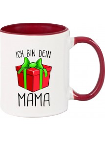Kindertasse Tasse, Ich bin dein Geschenk Mama Weihnachten Geburtstag, Tasse Kaffee Tee, burgundy
