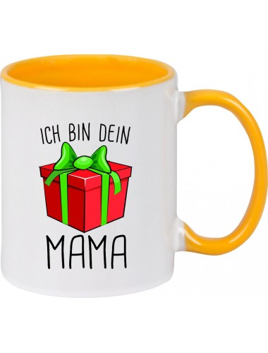Kindertasse Tasse, Ich bin dein Geschenk Mama Weihnachten Geburtstag, Tasse Kaffee Tee, gelb