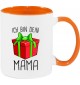 Kindertasse Tasse, Ich bin dein Geschenk Mama Weihnachten Geburtstag, Tasse Kaffee Tee, orange