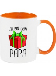 Kindertasse Tasse, Ich bin dein Geschenk Papa Weihnachten Geburtstag, Tasse Kaffee Tee, orange