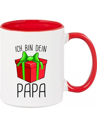 Kindertasse Tasse, Ich bin dein Geschenk Papa Weihnachten Geburtstag, Tasse Kaffee Tee, rot