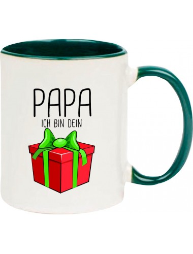 Kindertasse Tasse, Papa ich bin dein Geschenk Weihnachten Geburtstag, Tasse Kaffee Tee, gruen