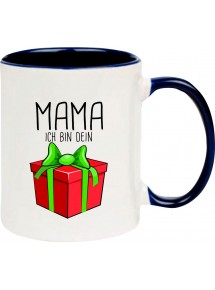 Kindertasse Tasse, Mama ich bin dein Geschenk Weihnachten Geburtstag, Tasse Kaffee Tee, blau