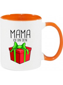 Kindertasse Tasse, Mama ich bin dein Geschenk Weihnachten Geburtstag, Tasse Kaffee Tee, orange