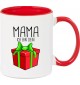 Kindertasse Tasse, Mama ich bin dein Geschenk Weihnachten Geburtstag, Tasse Kaffee Tee, rot