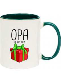 Kindertasse Tasse, Opa ich bin dein Geschenk Weihnachten Geburtstag, Tasse Kaffee Tee, gruen