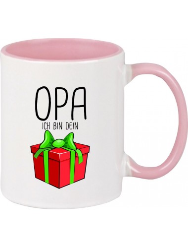 Kindertasse Tasse, Opa ich bin dein Geschenk Weihnachten Geburtstag, Tasse Kaffee Tee, rosa