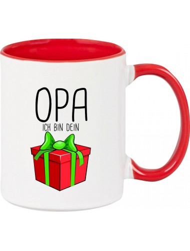Kindertasse Tasse, Opa ich bin dein Geschenk Weihnachten Geburtstag, Tasse Kaffee Tee, rot
