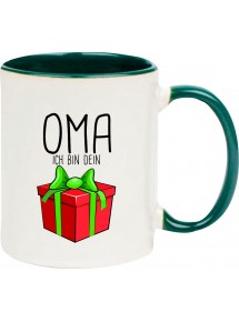Kindertasse Tasse, Oma ich bin dein Geschenk Weihnachten Geburtstag, Tasse Kaffee Tee, gruen