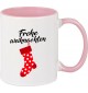 Kindertasse Tasse, Frohe Weihnachten Weihnachtssocke Merry Christmas, Tasse Kaffee Tee, rosa