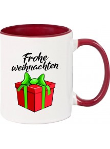 Kindertasse Tasse, Frohe Weihnachten Geschenk Merry Christmas, Tasse Kaffee Tee, burgundy