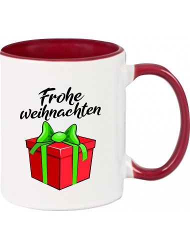 Kindertasse Tasse, Frohe Weihnachten Geschenk Merry Christmas, Tasse Kaffee Tee, burgundy
