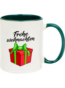 Kindertasse Tasse, Frohe Weihnachten Geschenk Merry Christmas, Tasse Kaffee Tee, gruen