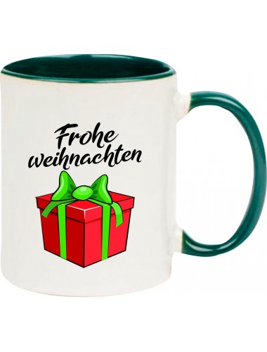 Kindertasse Tasse, Frohe Weihnachten Geschenk Merry Christmas, Tasse Kaffee Tee, gruen