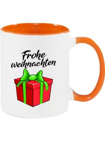 Kindertasse Tasse, Frohe Weihnachten Geschenk Merry Christmas, Tasse Kaffee Tee, orange
