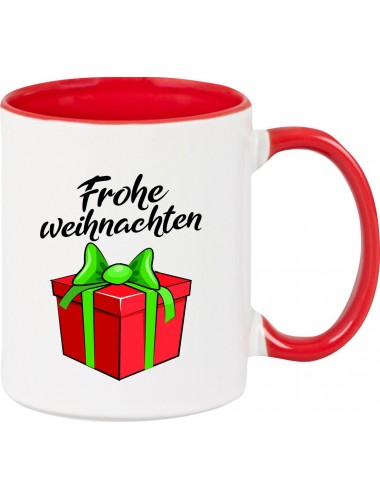 Kindertasse Tasse, Frohe Weihnachten Geschenk Merry Christmas, Tasse Kaffee Tee, rot