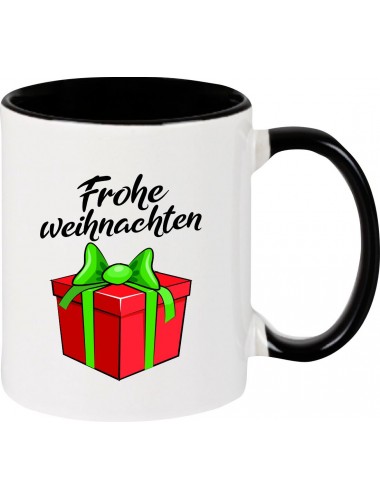 Kindertasse Tasse, Frohe Weihnachten Geschenk Merry Christmas, Tasse Kaffee Tee, schwarz
