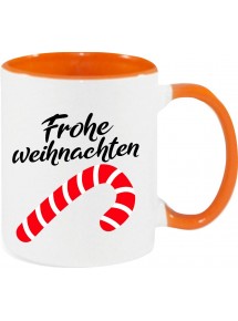 Kindertasse Tasse, Frohe Weihnachten Zuckerstange Merry Christmas, Tasse Kaffee Tee, orange