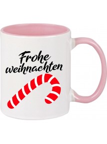 Kindertasse Tasse, Frohe Weihnachten Zuckerstange Merry Christmas, Tasse Kaffee Tee, rosa