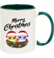 Kindertasse Tasse, Merry Christmas Eule Frohe Weihnachten, Tasse Kaffee Tee, gruen