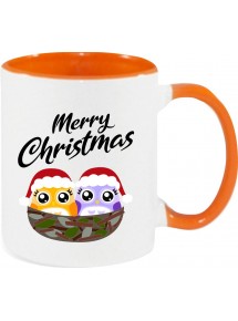 Kindertasse Tasse, Merry Christmas Eule Frohe Weihnachten, Tasse Kaffee Tee, orange