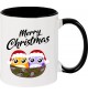 Kindertasse Tasse, Merry Christmas Eule Frohe Weihnachten, Tasse Kaffee Tee, schwarz