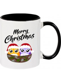 Kindertasse Tasse, Merry Christmas Eule Frohe Weihnachten, Tasse Kaffee Tee, schwarz