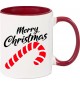 Kindertasse Tasse, Merry Christmas Zuckerstange Frohe Weihnachten, Tasse Kaffee Tee, burgundy