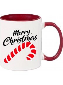 Kindertasse Tasse, Merry Christmas Zuckerstange Frohe Weihnachten, Tasse Kaffee Tee, burgundy