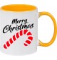 Kindertasse Tasse, Merry Christmas Zuckerstange Frohe Weihnachten, Tasse Kaffee Tee, gelb