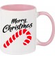 Kindertasse Tasse, Merry Christmas Zuckerstange Frohe Weihnachten, Tasse Kaffee Tee, rosa