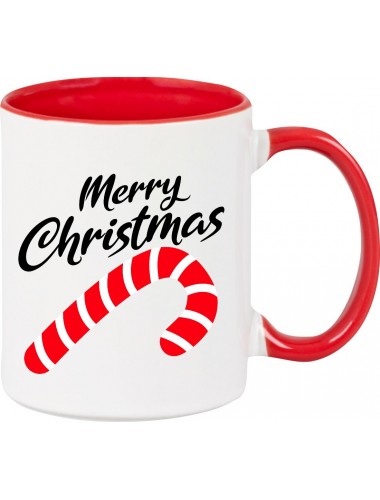 Kindertasse Tasse, Merry Christmas Zuckerstange Frohe Weihnachten, Tasse Kaffee Tee, rot