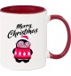 Kindertasse Tasse, Merry Christmas Pinguin Frohe Weihnachten, Tasse Kaffee Tee, burgundy