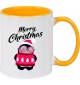 Kindertasse Tasse, Merry Christmas Pinguin Frohe Weihnachten, Tasse Kaffee Tee, gelb