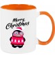 Kindertasse Tasse, Merry Christmas Pinguin Frohe Weihnachten, Tasse Kaffee Tee, orange