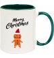 Kindertasse Tasse, Merry Christmas Lebkuchenmänchen Frohe Weihnachten, Tasse Kaffee Tee, gruen