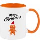 Kindertasse Tasse, Merry Christmas Lebkuchenmänchen Frohe Weihnachten, Tasse Kaffee Tee, orange