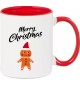 Kindertasse Tasse, Merry Christmas Lebkuchenmänchen Frohe Weihnachten, Tasse Kaffee Tee, rot
