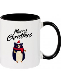 Kindertasse Tasse, Merry Christmas Bär Frohe Weihnachten, Tasse Kaffee Tee, schwarz