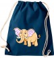 Kinder Gymsack, Elefant Elephant Tiere Tier Natur, Gym Sportbeutel, blau