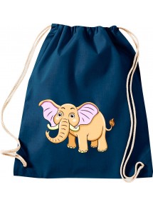 Kinder Gymsack, Elefant Elephant Tiere Tier Natur, Gym Sportbeutel, blau