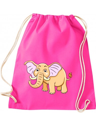 Kinder Gymsack, Elefant Elephant Tiere Tier Natur, Gym Sportbeutel, pink