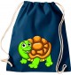 Kinder Gymsack, Schildkröte Turtle Tiere Tier Natur, Gym Sportbeutel, blau