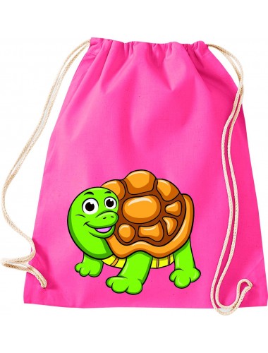 Kinder Gymsack, Schildkröte Turtle Tiere Tier Natur, Gym Sportbeutel, pink