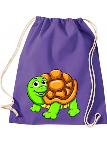 Kinder Gymsack, Schildkröte Turtle Tiere Tier Natur, Gym Sportbeutel, purple
